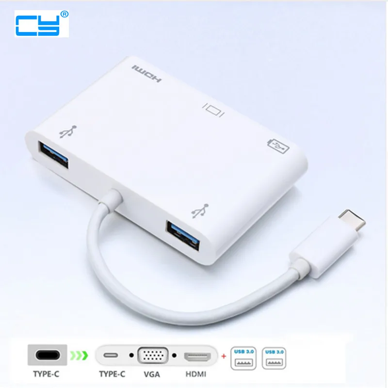 USB 3 1 C Type к HDMI цифровой AV & VGA OTG Женский адаптер зарядного устройства для нового Mac