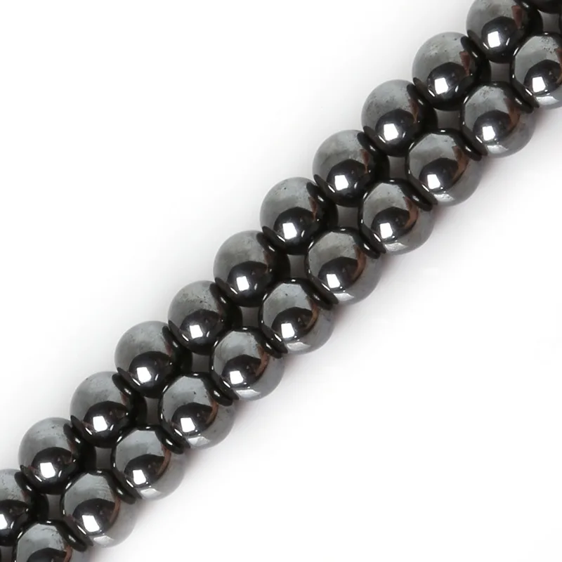 wholesale Natural Stone Gold/ Black /Mixed Plated Hematite Beads 8 MM 16&quot Per Strand Round Loose Bead for DIY Necklace | Украшения и