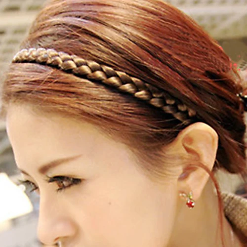 Hot 4 Colors Braided Stretch Elastic Hair Band Headband Barrette Sticker Accessories 8M7R |
