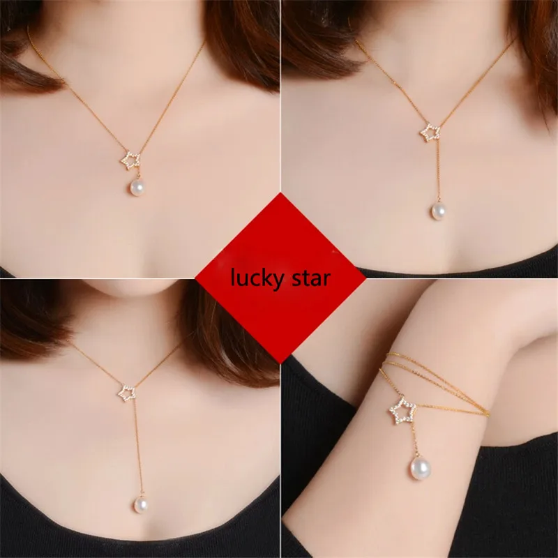 Женский кулон из серебра 100% пробы с натуральным пресноводным жемчугом|freshwater pearl