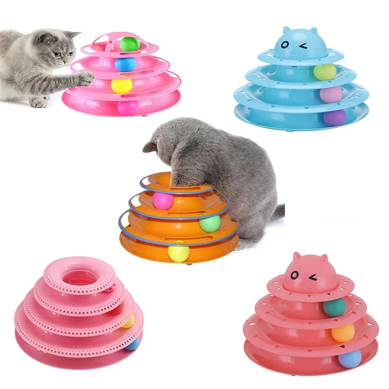 Забавная игрушка для кошек, игрушки для кошек, интеллект, тройной игровой диск, игрушка для кошек, мячи, кот, сумасшедший диск с шариком, интерактивная игрушка для IQ Traning
