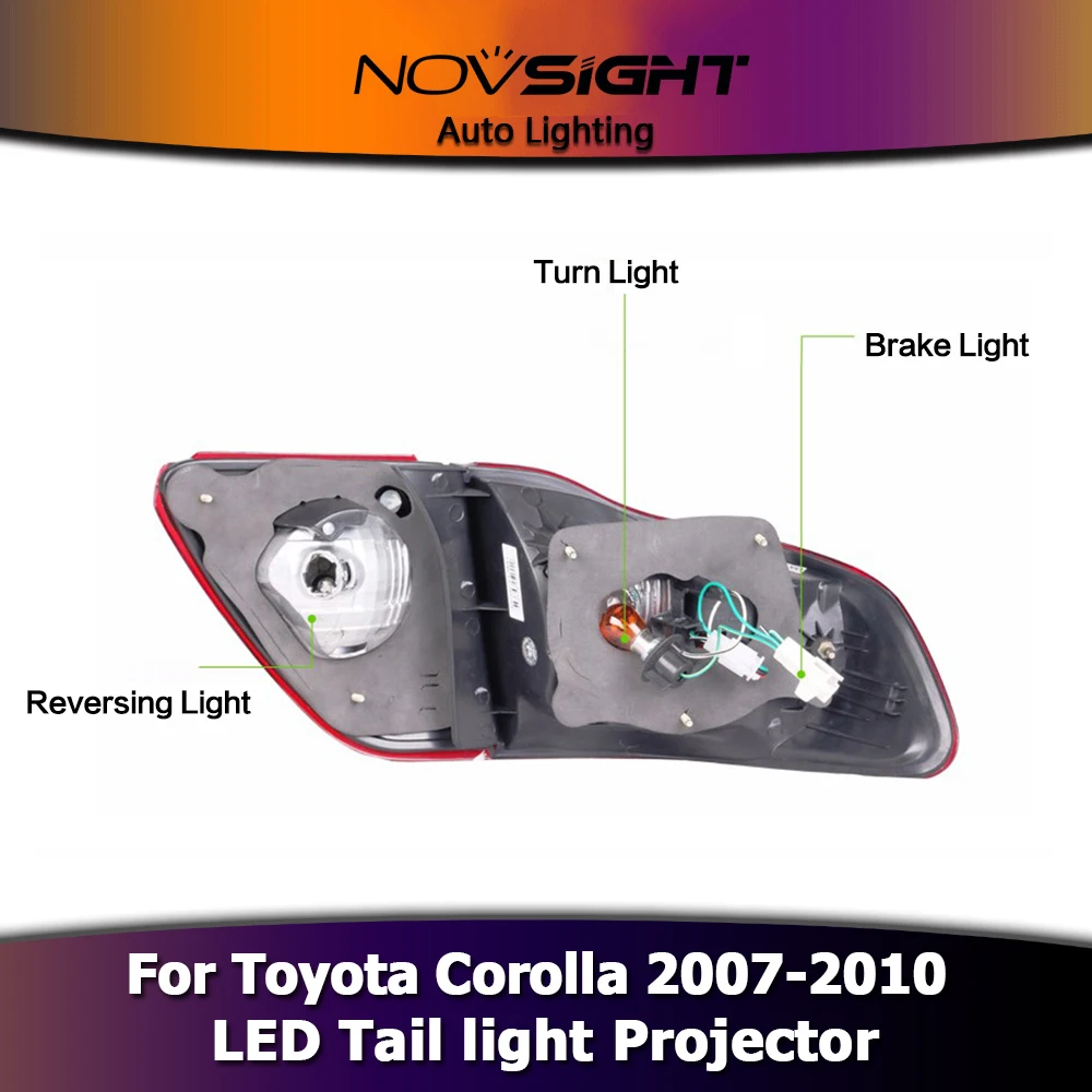 NOVSIGHT 2 шт. Автомобильные светодиодные фары в сборе задний фонарь сигнальная лампа