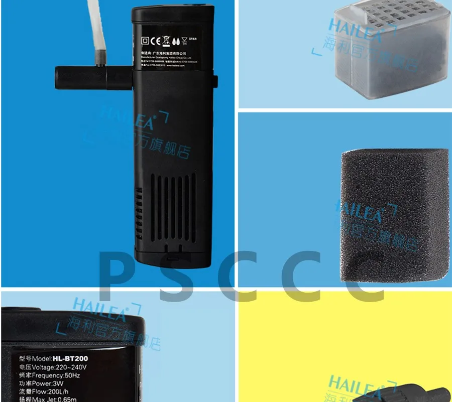 Hailea HL-BT200 HL-BT400 HL-BT700 HL-BT1000 садок для рыбы черепаха бак фильтр для воды, мини очиститель воды встроенный фильтр «Три в одном»