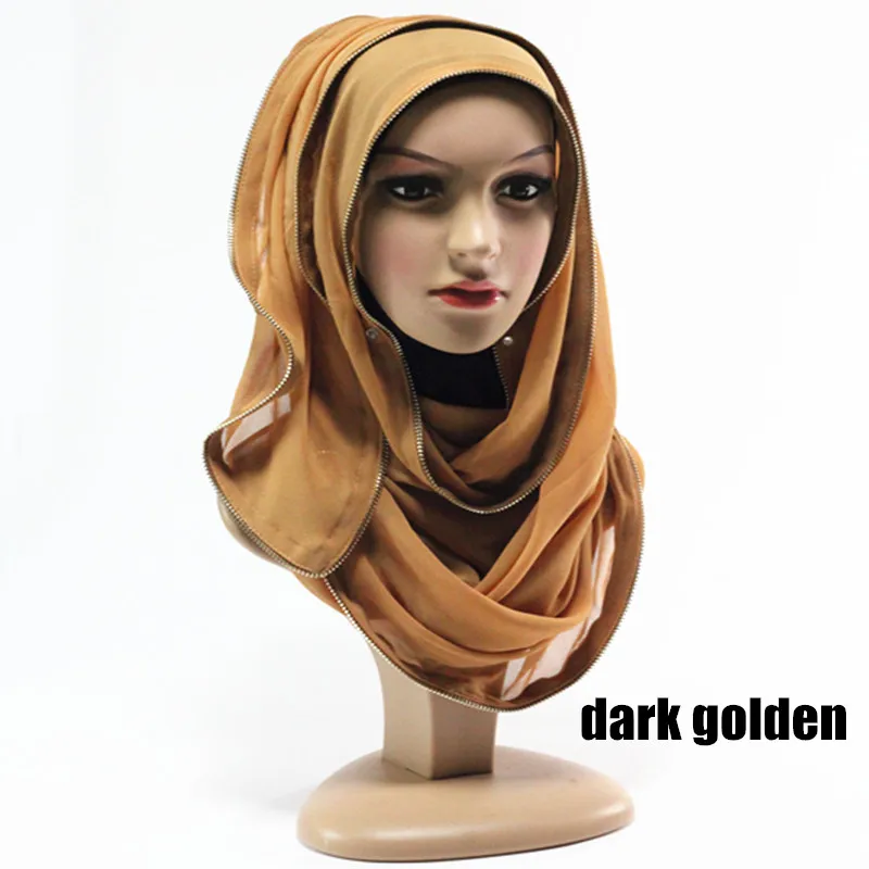 2017 металлическая молния хиджабы bubble шифон мусульманский хиджаб тюрбан