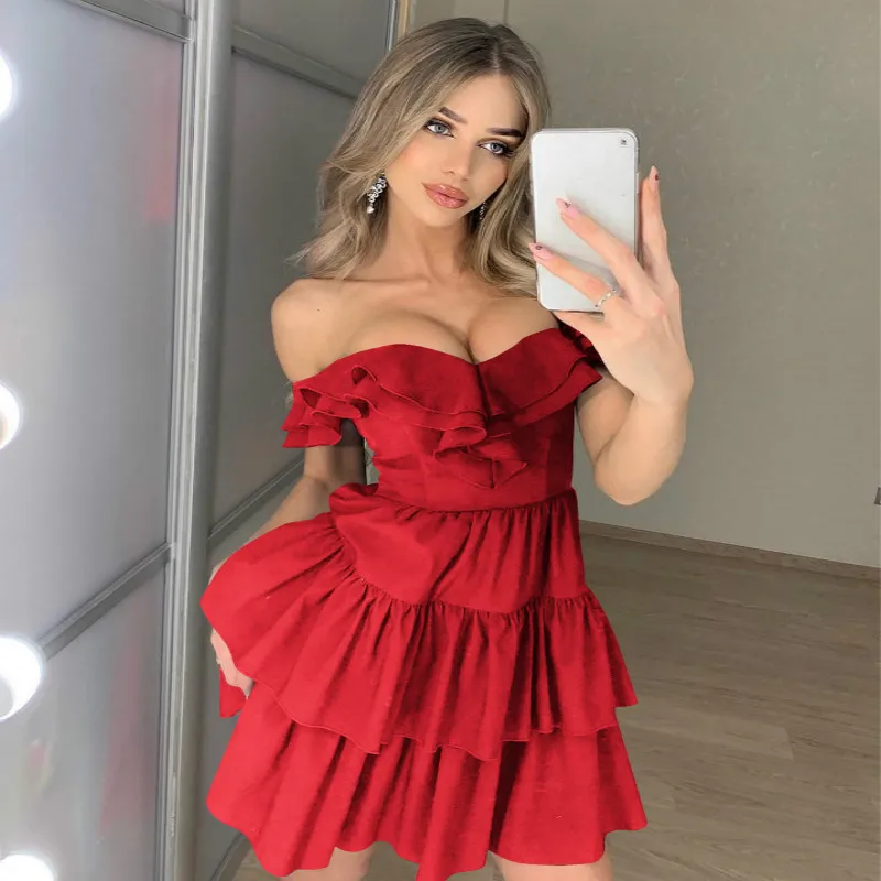 Zanzea Women Dress 2019 Polyester A-line Solid Sleeveless Ruffles Natural And Summer New Word Shoulder Tube Top Woman | Женская одежда