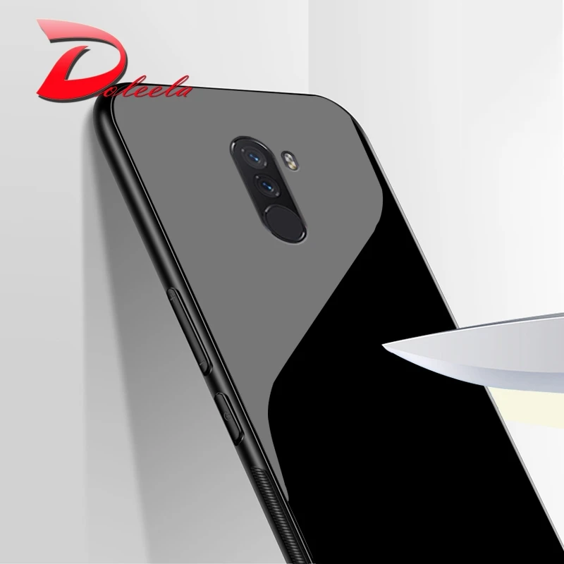 Закаленное стекло задняя чехол для телефона Xiaomi pocophone F1 Поко redmi note 6 6A pro 2018