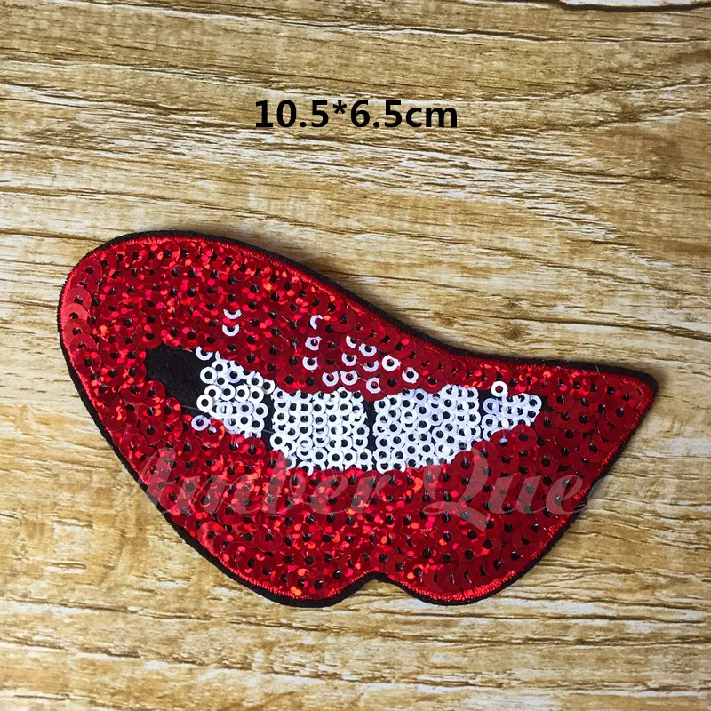 Одежда с вышитыми железными заплатками для одежды 5 шт. красные блестки