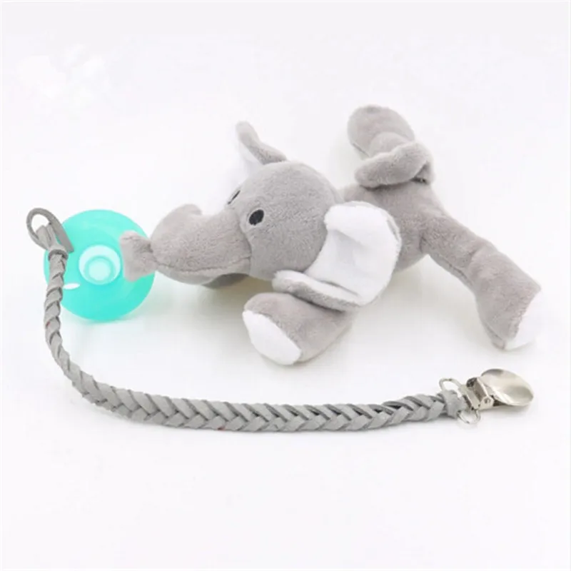 Кожаная пустышка с зажимами на цепочке держатель для пустышки плетеный сосков +