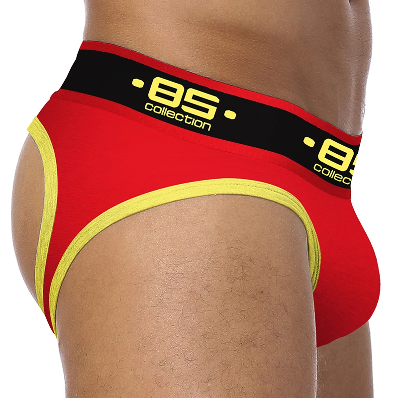 BS Брендовое Мужское нижнее белье с веселыми рисунками jockstrap сексуальные Танга