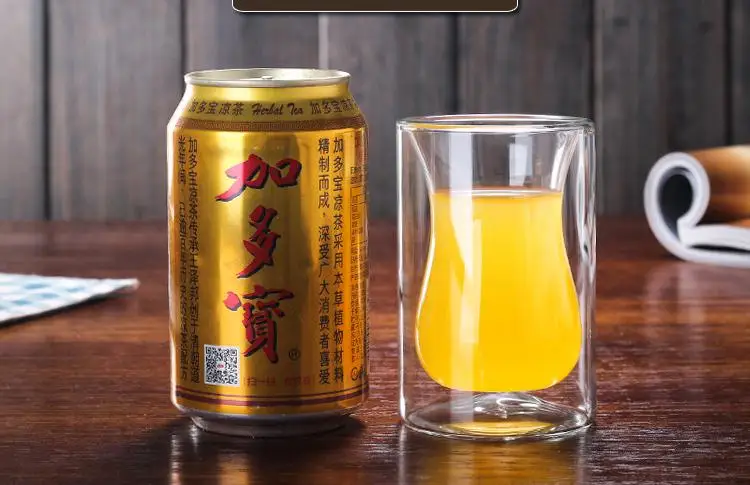 Стакан для питья с двойными стенками простой прозрачный термостойкий