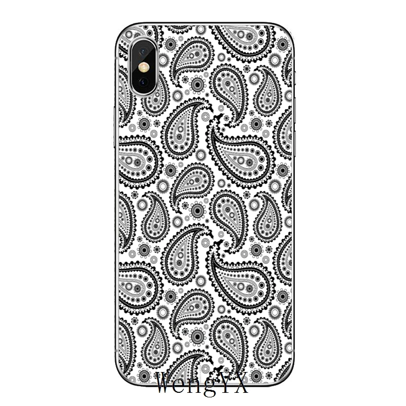 Королевский синий бандана Пейсли для Apple iPhone X XR XS Max 8 7 plus 6s 6 plus SE 5S 5c 5 4S 4 защитный ТПУ мягкий чехол для телефона чехол - Цвет: Bandana-Paisley-A-04