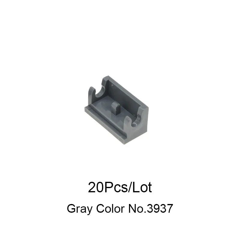 20Pcs Gray 3938 20 шт./лот MOC кирпич части шарнир Кирпич 2x2 верхняя пластина тонкий шарнир кирпич 1x2 база совместима с 3937 6134 Дети DIY игрушки подарки - Цвет: 20Pcs Gray 3938