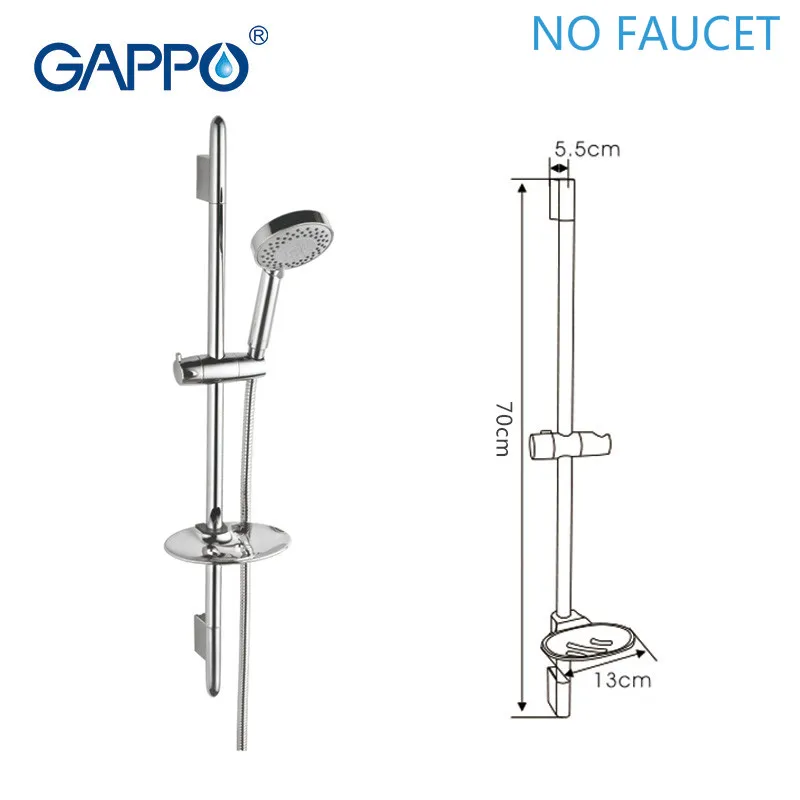 G8008 no faucet GAPPO термостатическая Душевая система хромированный Черный кран для ванной смеситель для душа набор водопад дождь Душевая Головка Ванна краны - Цвет: G8008 no faucet