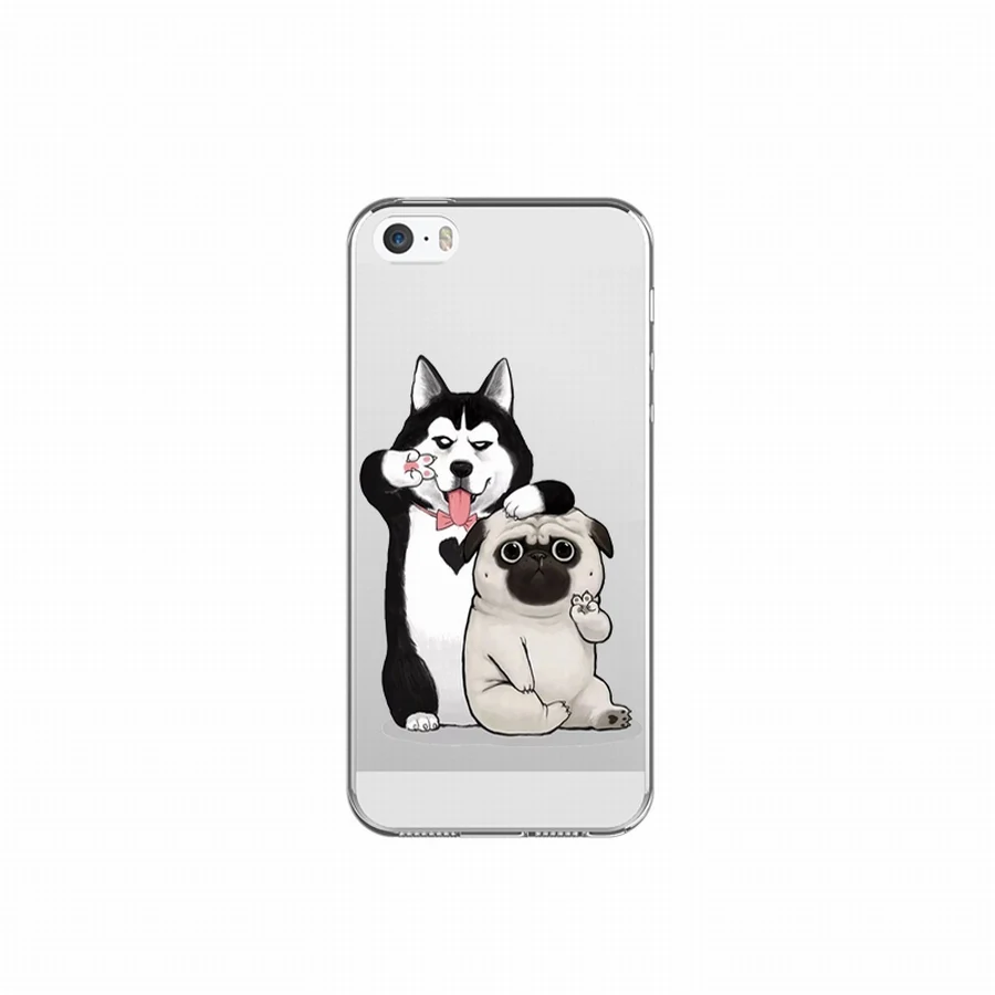 Милый ТПУ мягкий чехол для iPhone 5 5S SE силиконовый прозрачный с дизайном