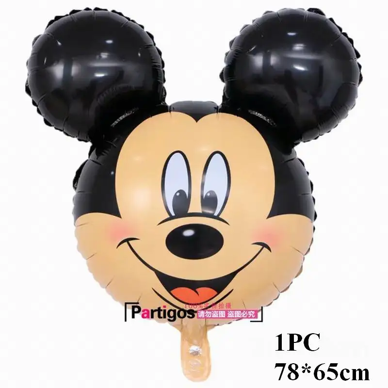 78cm mickey 10 шт. с днем рождения Микки Минни Маус фольгированные шары 10 дюймов Wwave точка латексные шары украшения для детской вечеринки Globos детская игрушка - Цвет: 78cm mickey