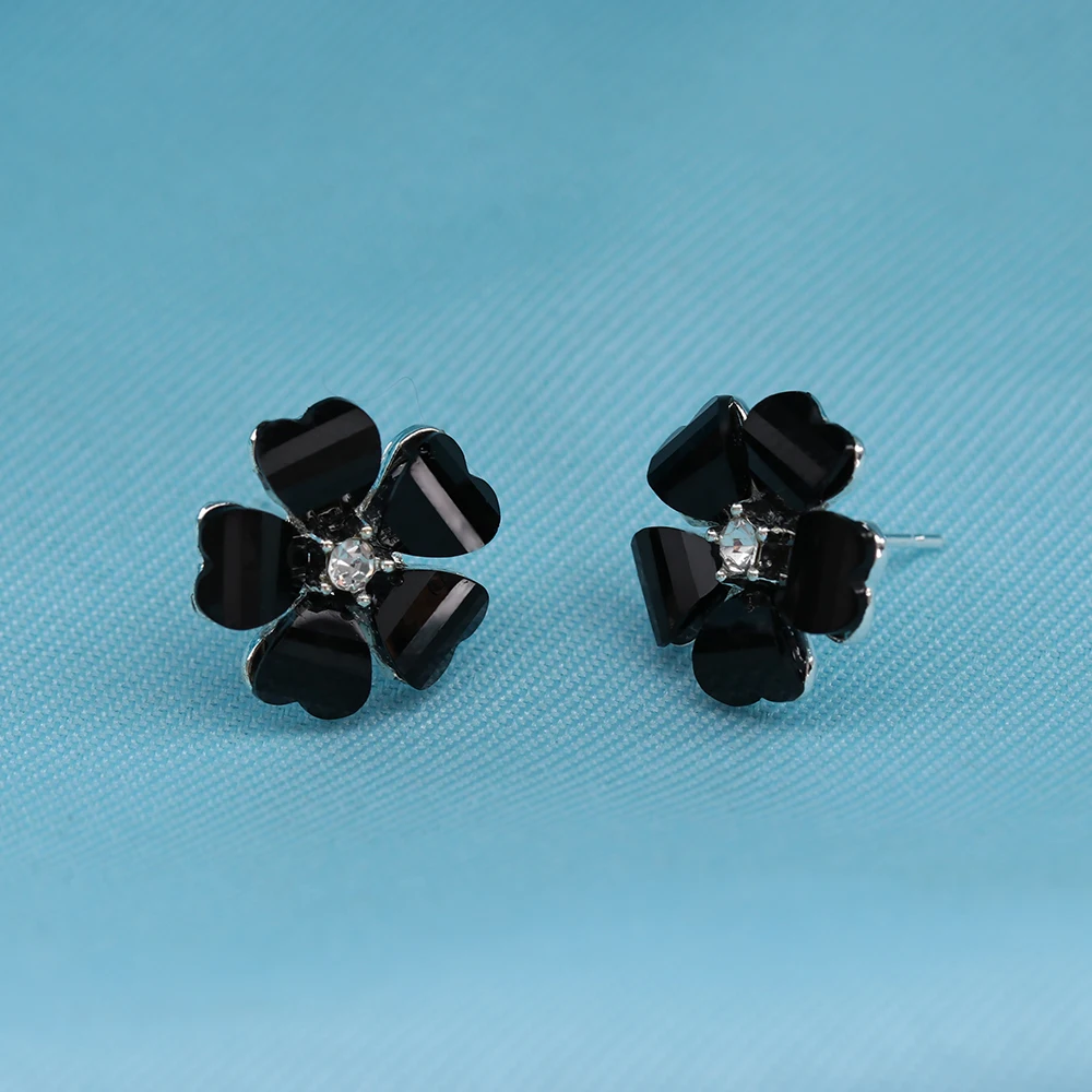 Серьги гвоздики акриловые с 5 листьями 3 цвета 1 пара|stud earrings|earrings forearring studs earrings |