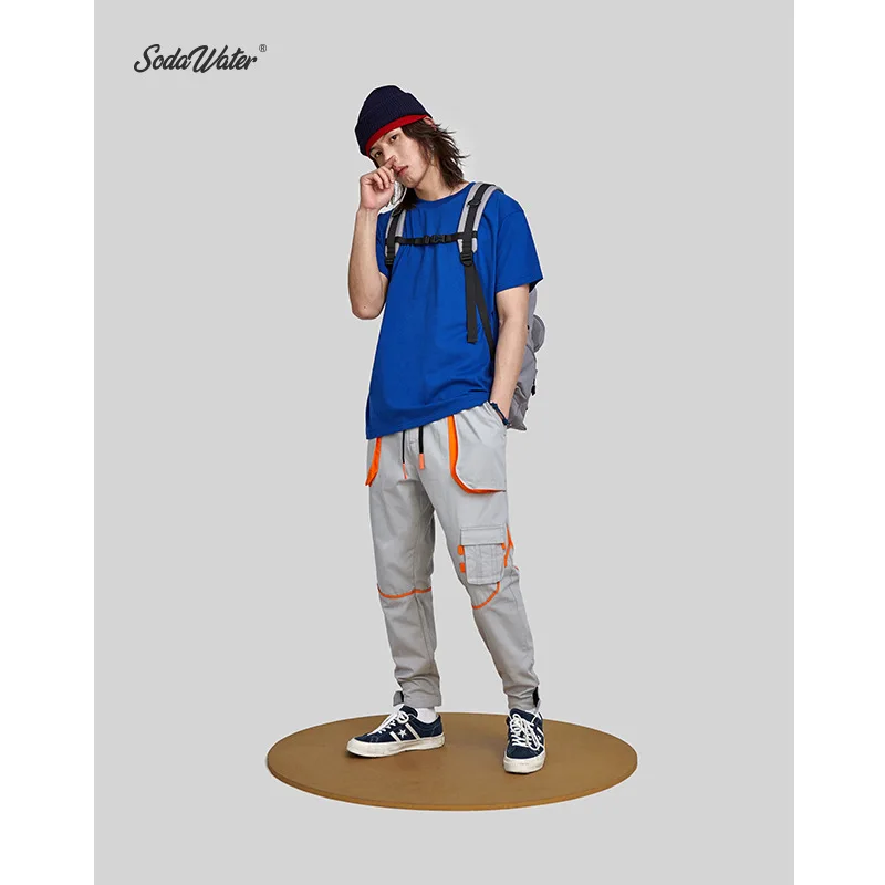 SODA WATER T shirt Men 2019 Basic Tees Shirts Pure Colour Cotton O neck Pullover Short Sleeve Streetwear Top Tee 91139S|Мужские