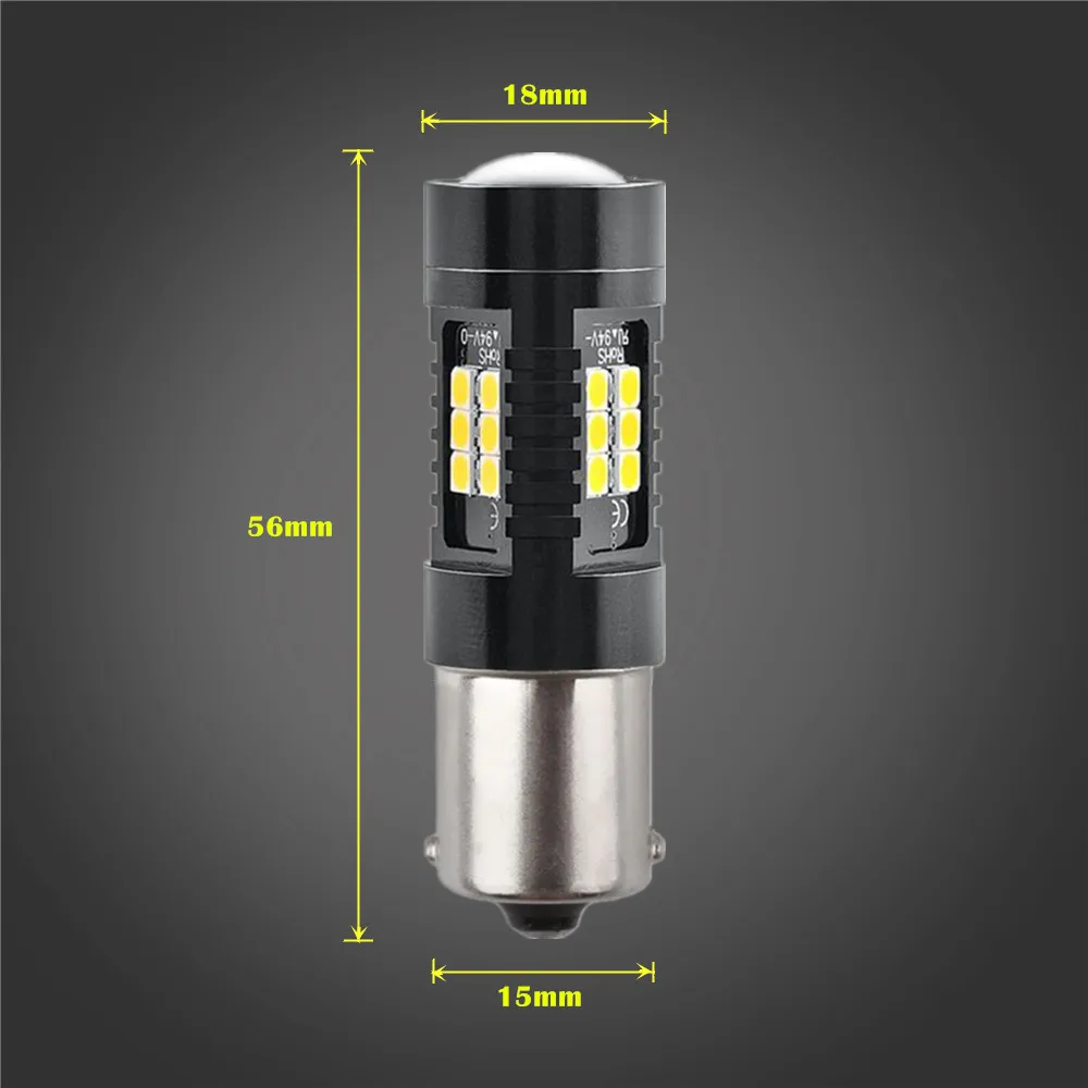 Светодиодная лампа BA15S P21W 2 шт. 1156 R5W 21 3030SMD автоматический светильник заднего хода