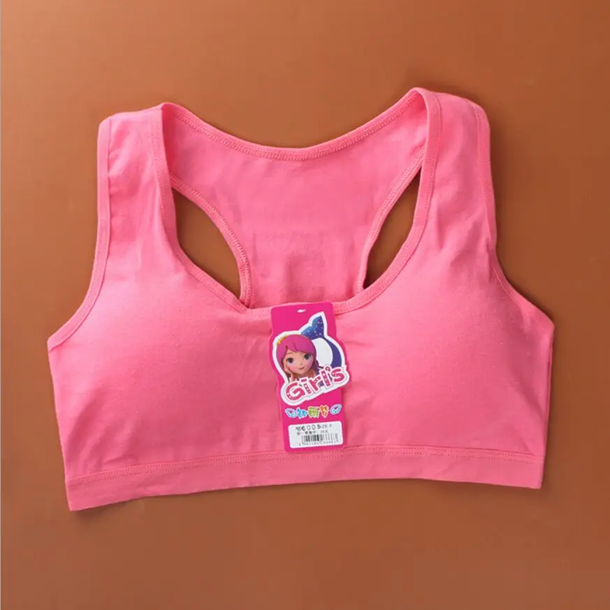 Sujetador deportivo con almohadilla para el pecho para ni&ntilde;a, sost&eacute;n de entrenamiento de algod&oacute;n para ni&ntilde;a, ropa interior deportiva para pubertad, sujetadores de entrenamiento inal&aacute;mbricos para adolescente-1