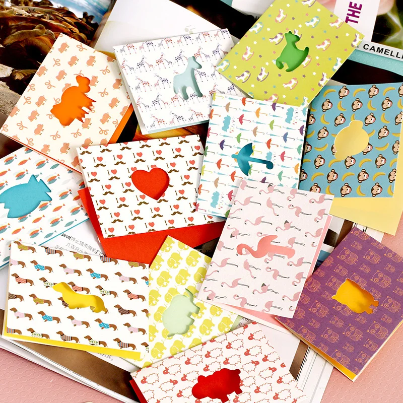 72 различных мультфильм поздравительная открытка с мини конвертами детский душ