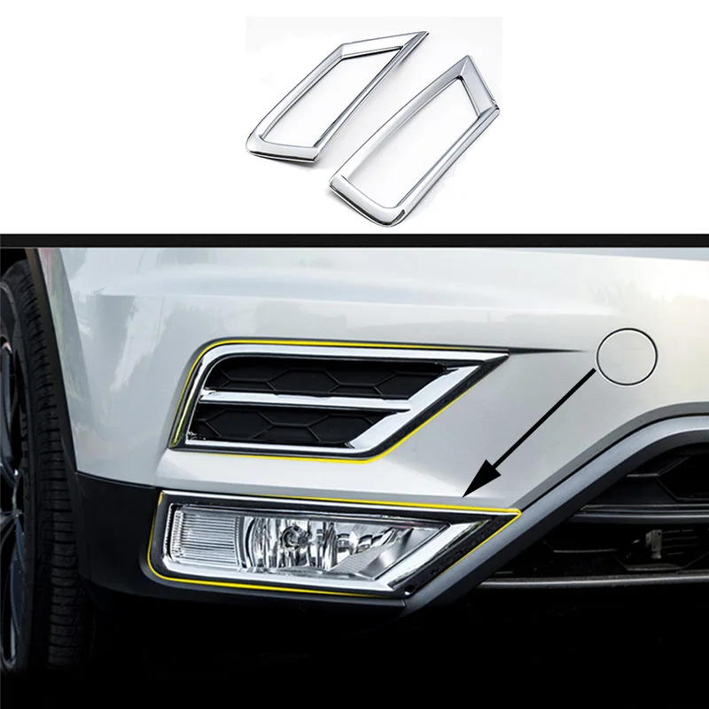 Lower part NWIEV 3D Автомобильные наклейки для VW Tiguan Volkswagen Tiguan 2 Mk2 Противотуманные фары лампы хромированные ABS Чехлы для отделки рамы аксессуары - Название цвета: Lower part
