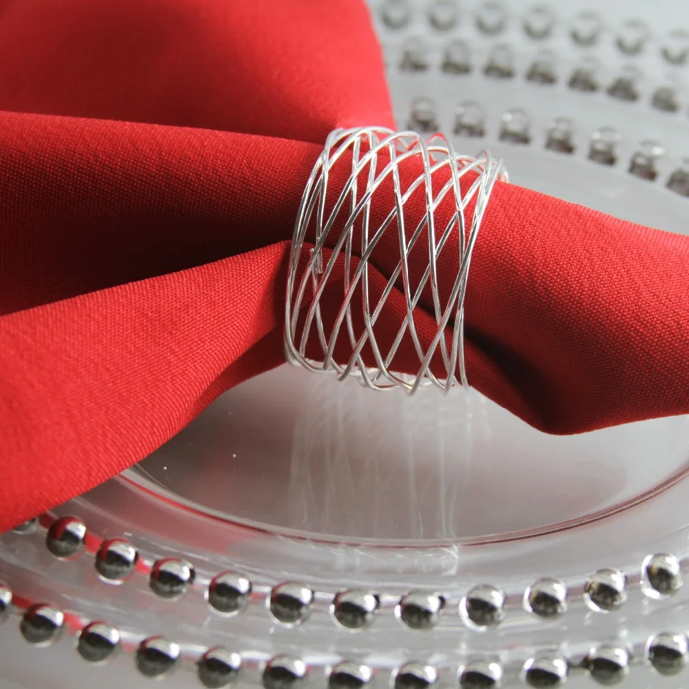 qn19012101 free shipping gold silver wires napkin ring wedding holiday decoration cheap holder 12 pcs | Дом и сад