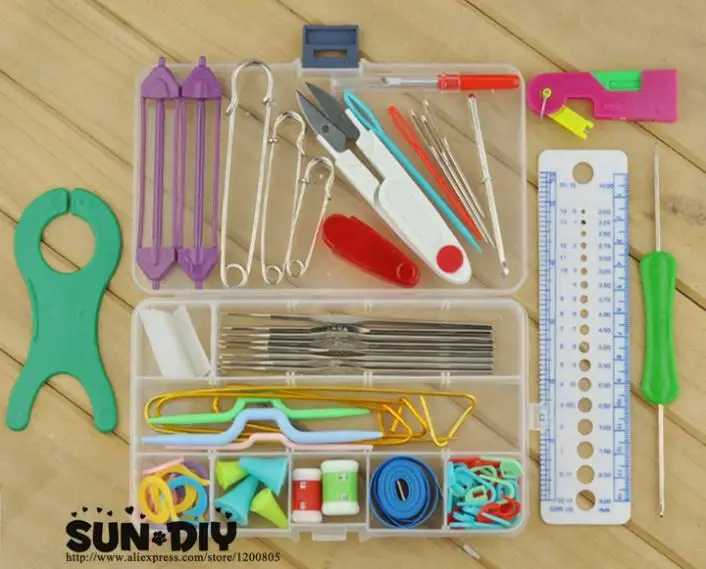 Бесплатная доставка набор для вязания и шитья крючков удобного аксессуары