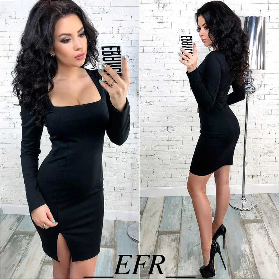 2019 новые модные Для женщин Сплошной Цвет Slim Fit пикантные квадратный воротник с