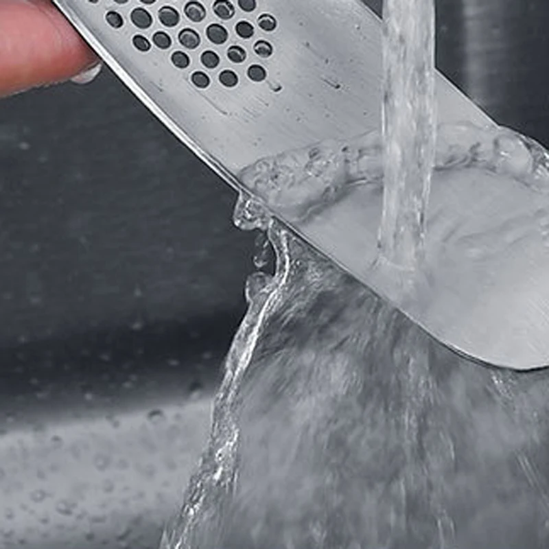 Нержавеющая сталь изогнутый ручной пресс для чеснока тип лодки два в одном