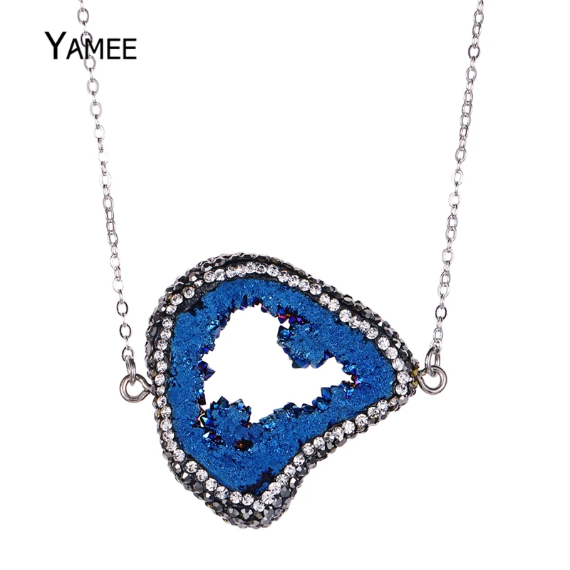 Уникальный необработанный минеральный нерегулярный кулон агатес Druzy