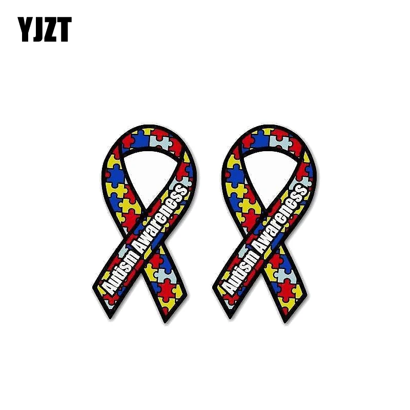 

YJZT 2X 5CM*9.5CM Funny Creative Autism Awareness Car Sticker PVC Decal 12-1377