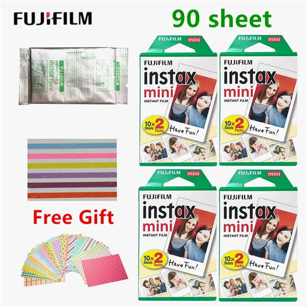 film 90 Оригинальная пленка Fujifilm 10-400 листов instax mini 9 8 пленок с белыми краями для моментальной печати mini 8 7s 25 50s 9 90 фотобумага для камеры - Цвет: film 90
