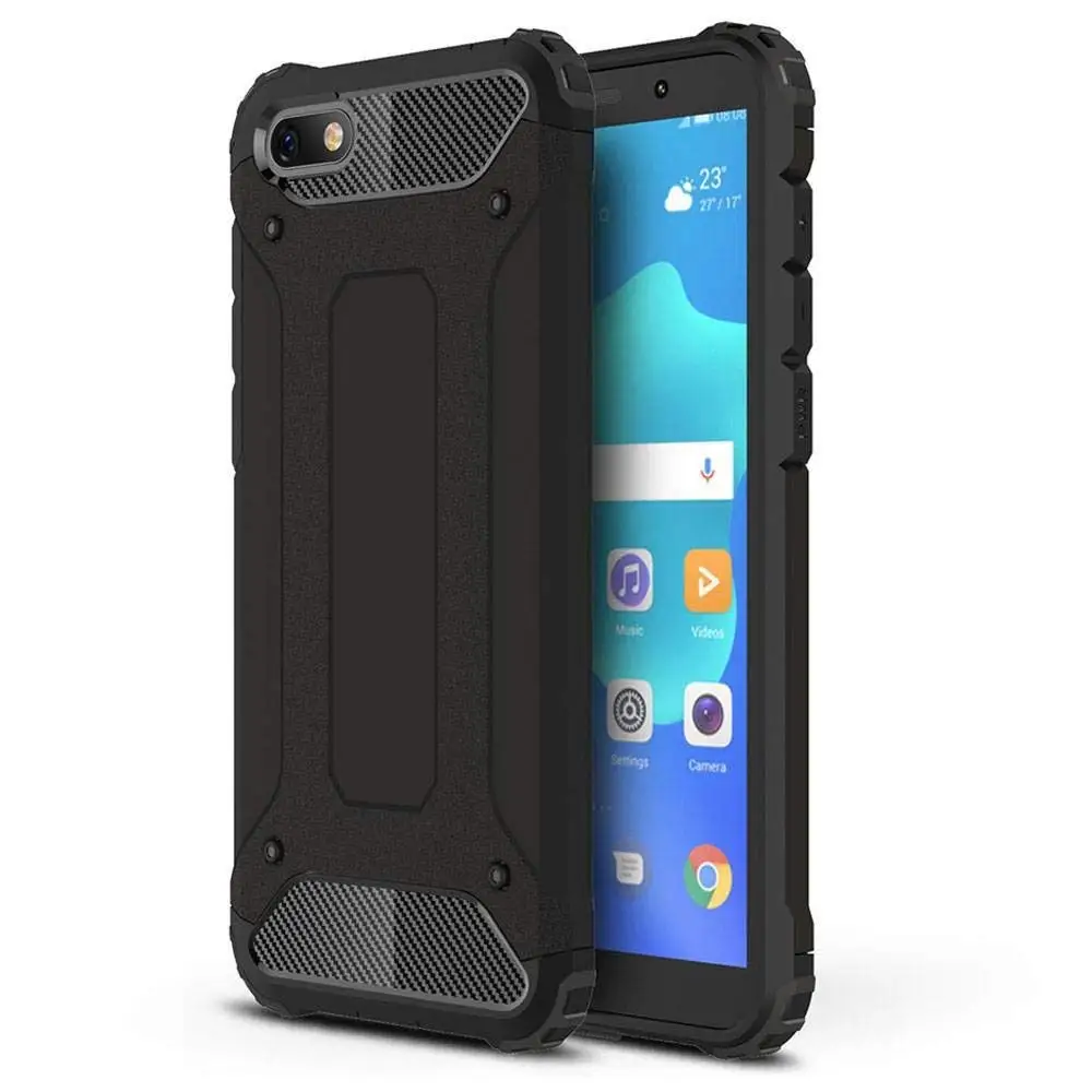 tank armor black Прочный чехол для huawei Y5 Prime чехол huawei Y5 Lite DRA-LX5 защитный бампер ударопрочный жесткий силиконовый чехол для телефона - Цвет: tank armor black