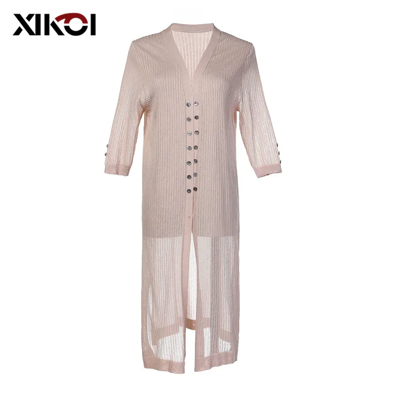 

XIKOI Summer Thin Elastic cardigan Sweater Women jumper Knitted cardigan female coat Soft casual sweater Cardigan Sweater Coat