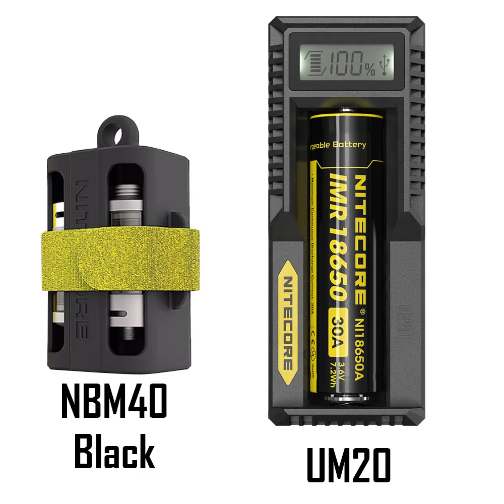 UM10 NBM40 Black Nitecore UM10 UM20 ЖК-дисплей Цифровой Смарт USB зарядное устройство 18650 17650 17670 RCR123A 16340 14500 зарядное устройство - Цвет: UM10 NBM40 Black