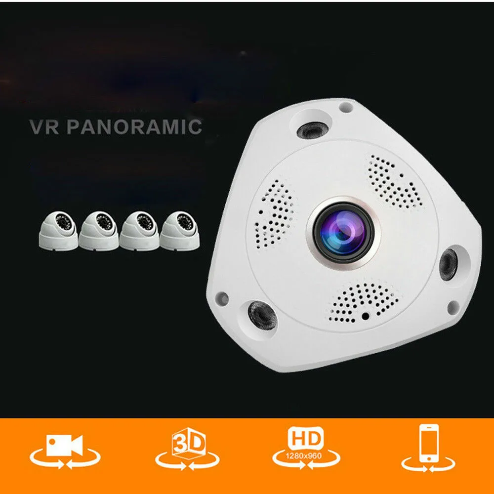 Панорамная IP камера видеонаблюдения с углом обзора 360 градусов 1.3MP/3MP/5MP