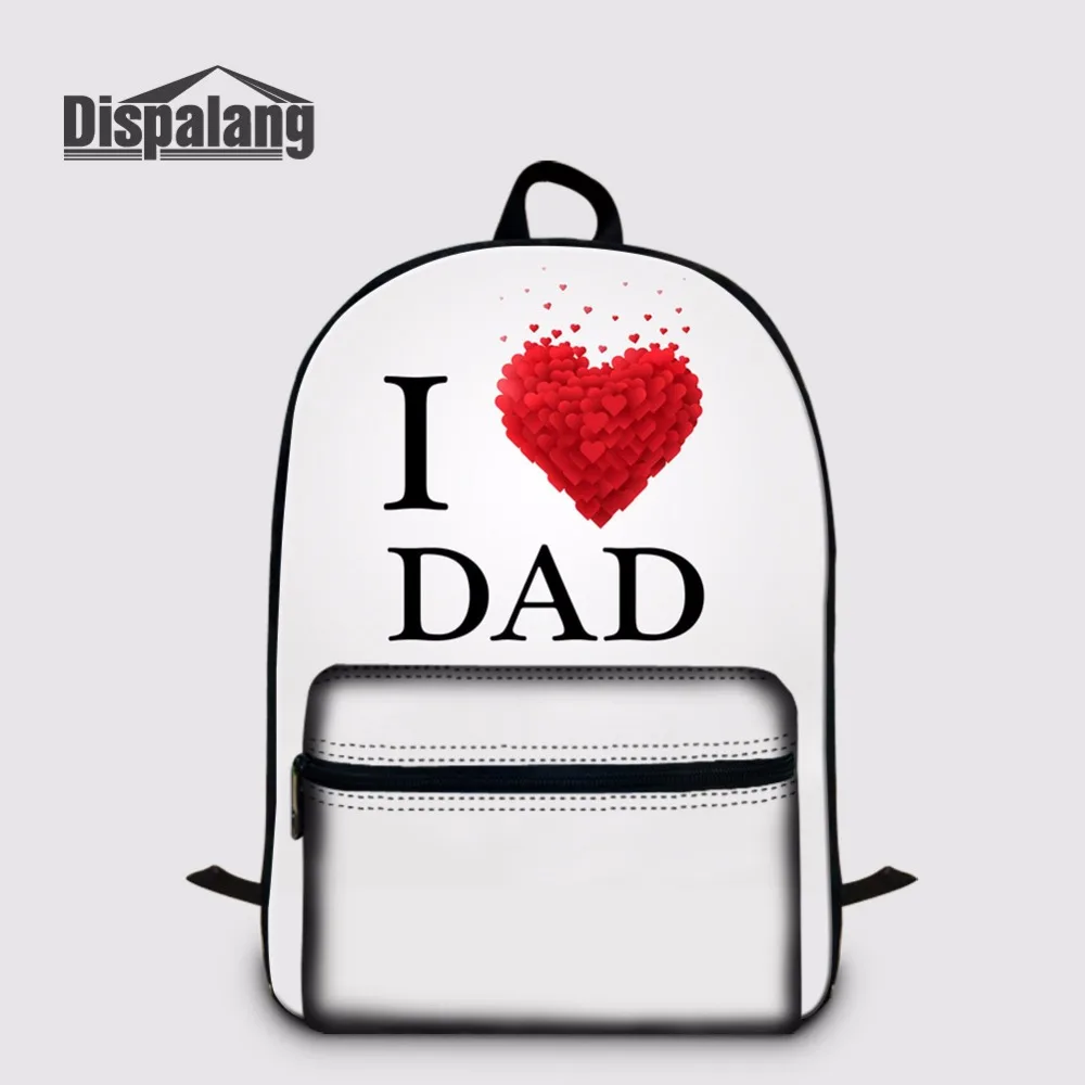 Модный школьный рюкзак Dispalang для ноутбука холщовый сумки с принтом I Love Mom Dad