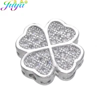 juya diy cubic zirconia love heart creative separator charm beads accessories for needlework natural stone pearls jewelry making