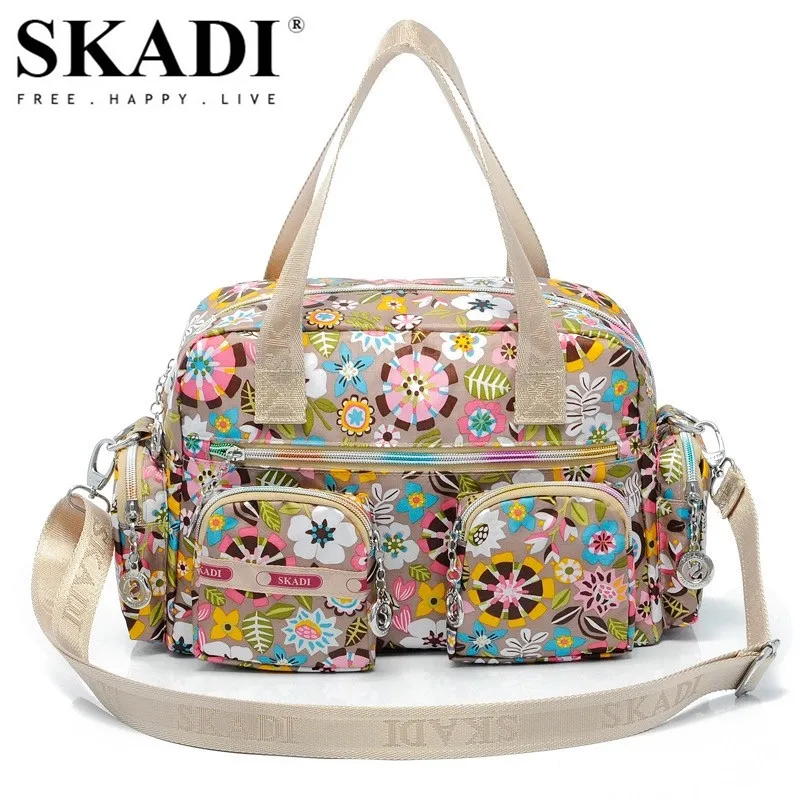 SKADI цветочные сумки брендовые водонепроницаемые нейлоновые для женщин цветок
