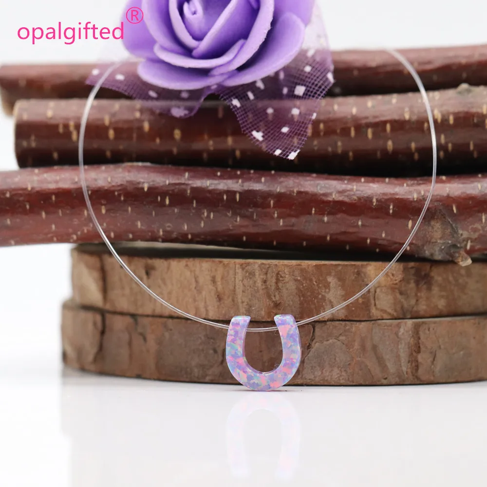 Лидер продаж прозрачная нейлоновая цепочка ожерелье с опалом Хамса прозрачное