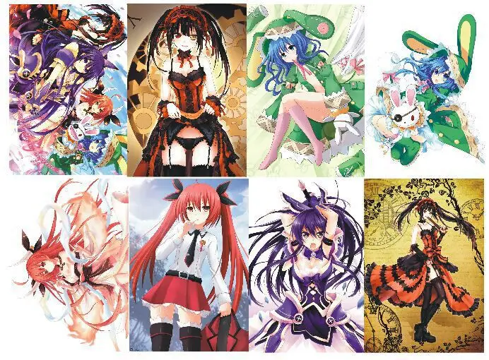 DATE A LIVE 8 шт./лот, разные дизайны, Аниме игры A3, плакаты, картины, Лига Легенд, настенные картины - Цвет: DATE A LIVE