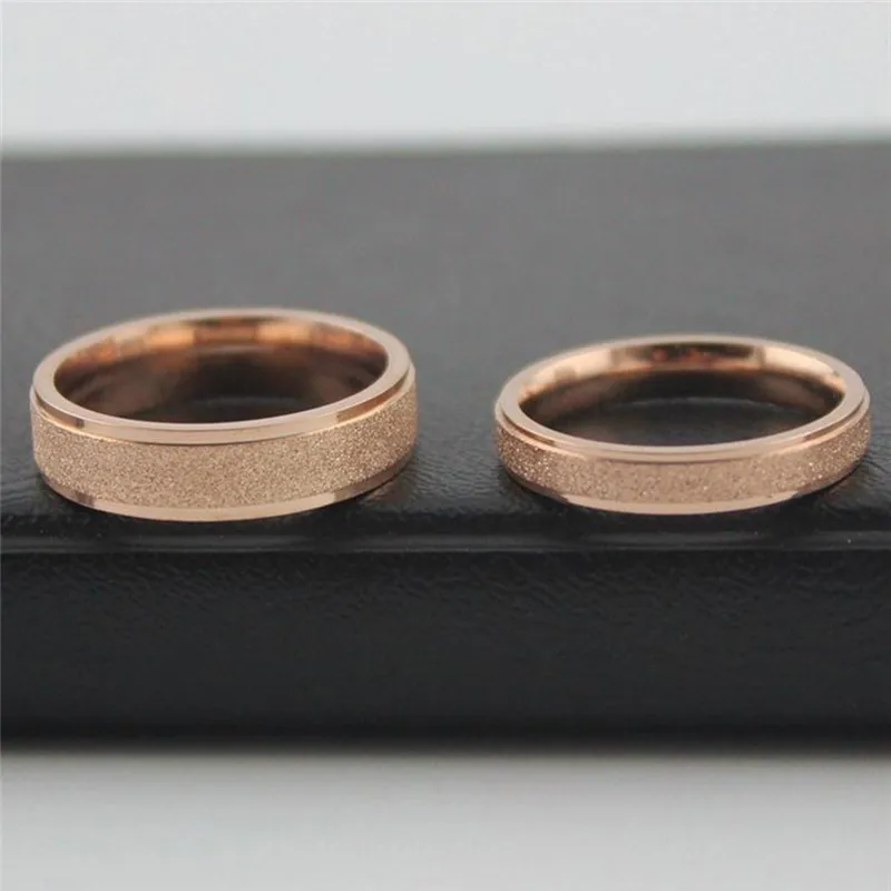 LASPERAL Stainless Steel Couple Rings Rose Gold Matte Stars For Men Women Party Jewelry Wedding Engagement Lovers Ring | Украшения и