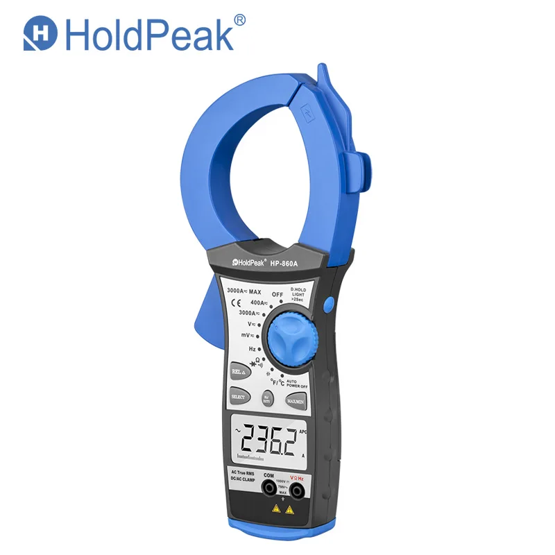 HoldPeak HP-860A True RMS 3000A Автоматический диапазон клещи/Высокоточный цифровой мультиметр клещи ЖК-дисплей Многофункциональный тестер мощности