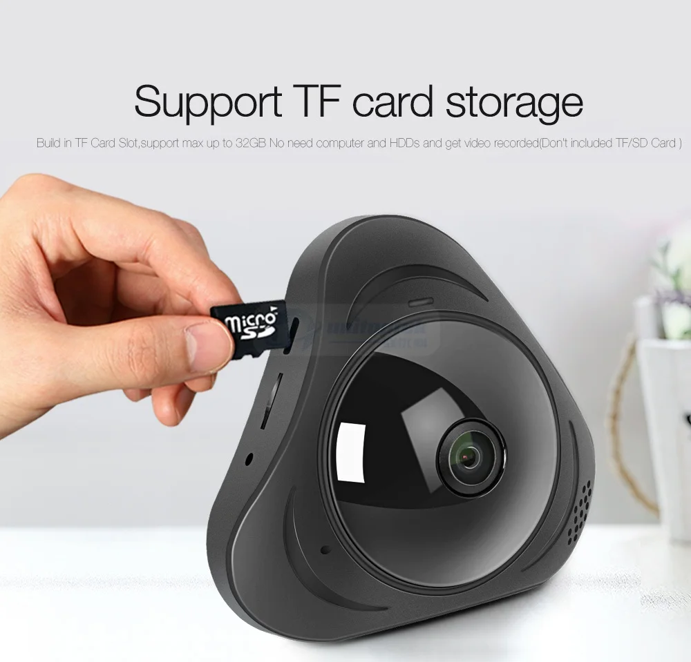 3D VR wifi ip-камера Беспроводная 960P панорамная мини-камера видеонаблюдения с углом обзора 360 градусов сетевая домашняя камера безопасности Wi-Fi YOOSEE