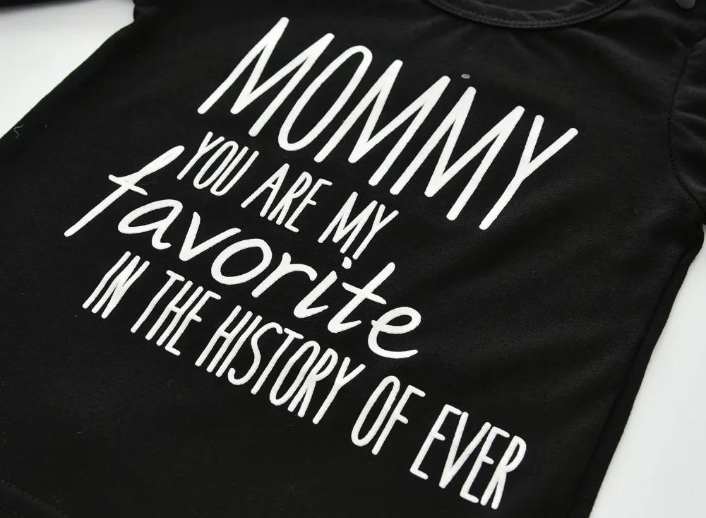 Одежда для новорожденных мальчиков и девочек Хлопковая футболка с надписью +