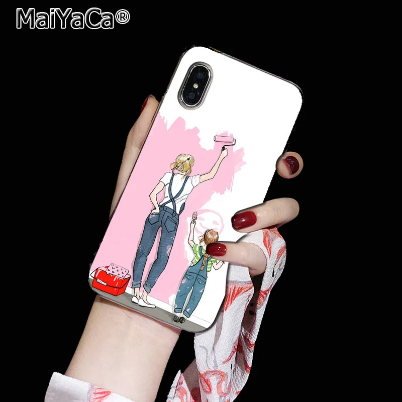 

Maiyaca girl Queen Mom and baby Painted Beautiful Phone Case For iphone 12pro max SE 2020 11 pro 8 7 66S Plus X XS MAX 5S SE XR