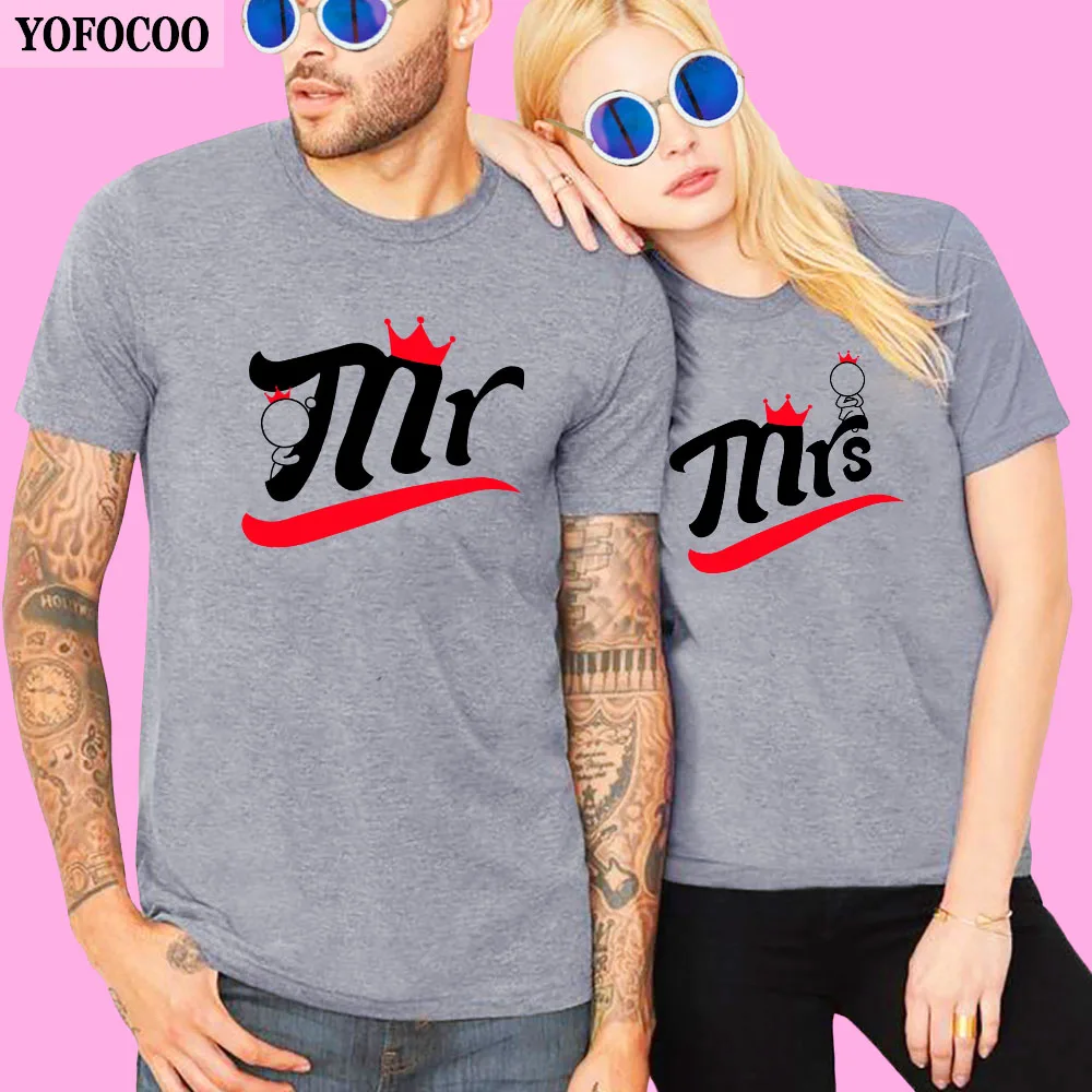 YOFOCOO влюбленные пары летние модные забавные парные женские футболки с принтом