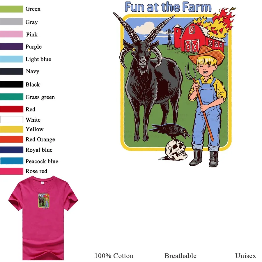 Summon демоны футболка весело на ферме Прохладный Топ Многоцветный Забавные