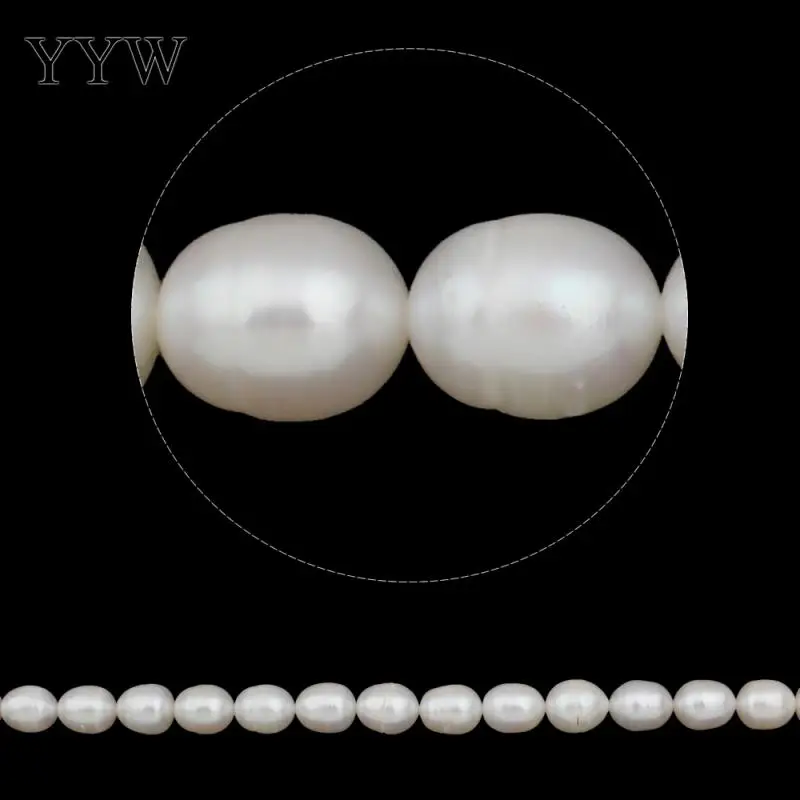 Высококачественные 9-10 мм бусы из натурального пресноводного жемчуга белый