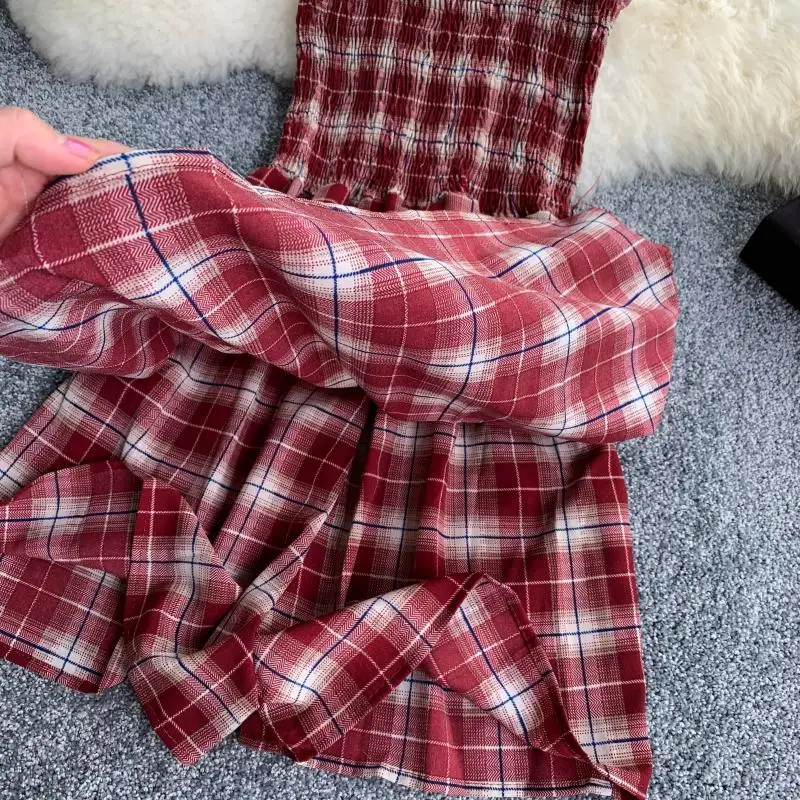 2019 новые модные женские комбинезоны винтажный клетчатый комбинезон топ-труба